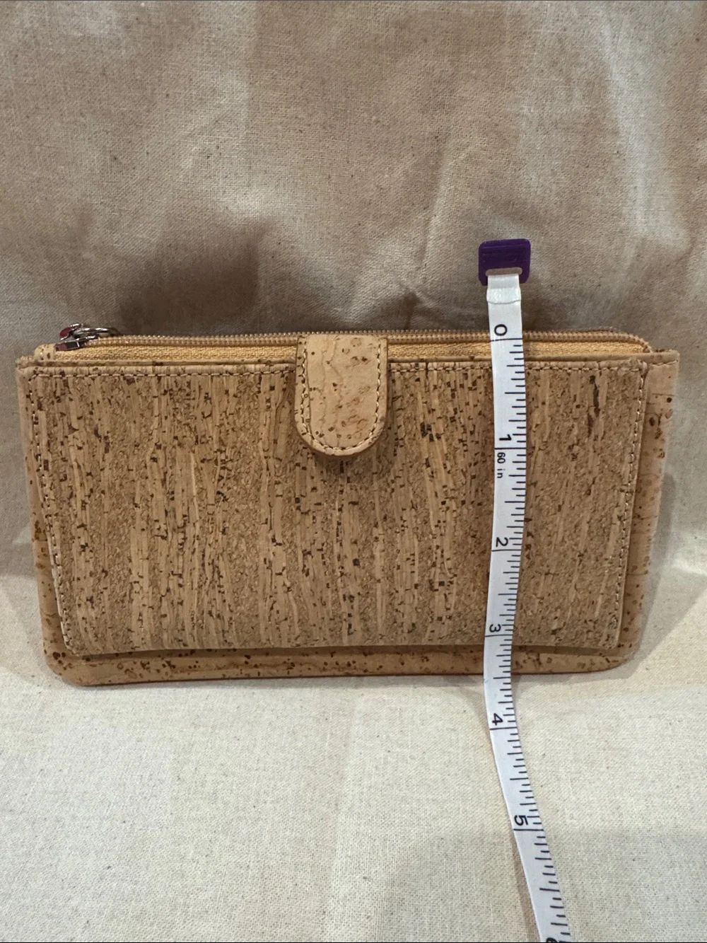 Bent and Bree Cork Wallet Clutch - Natural Tan